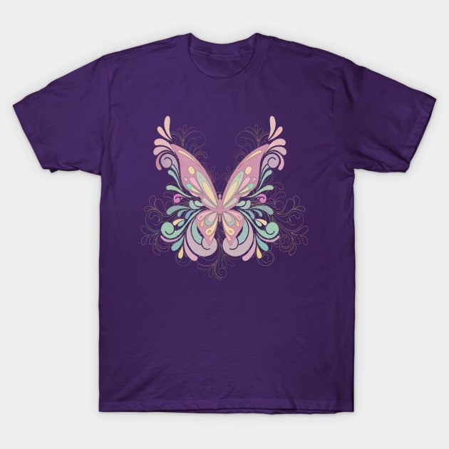 Pretty Pink Butterfly T-Shirt by AlondraHanley